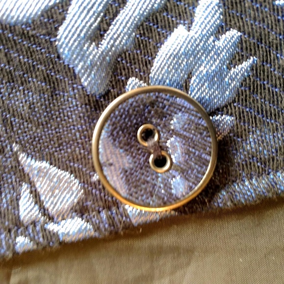 Chico's Beautiful Blue Brocade Jacket - Picture 5 of 7